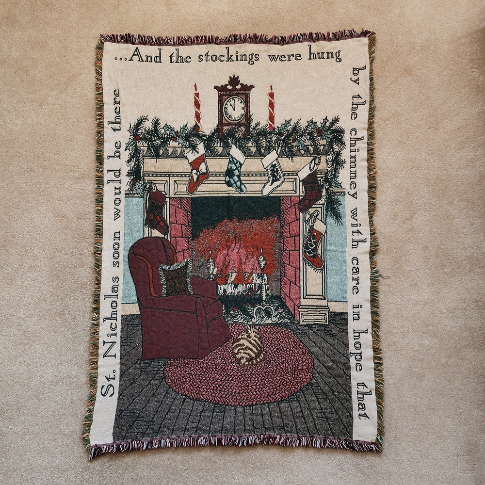 Christmas Holiday Tapestry Throw Blanket